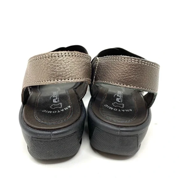 Flexus by Spring Step Emma leather comfort sandals in bronze - Picture 3 of 7